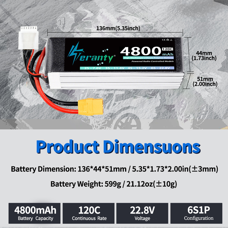 TERANTY 6S 4800mAh Lipo Batter - Drone Battery Plate avis et prix