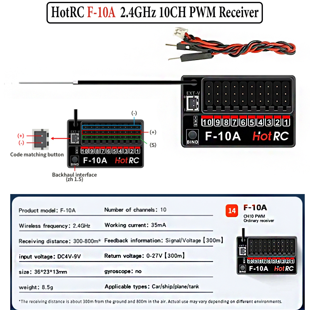 Hotrc Hot rc HT-10A HT10A 2.4G - Drone Battery Connector avis et prix
