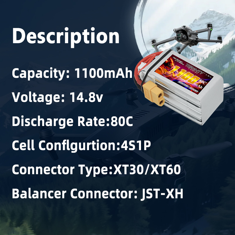 TERANTY 4S 1100mAh 80C/160C Li - Drone Battery 4S avis et prix