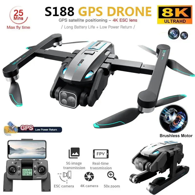 S188 Professional 8K GPS Drone - Drone Battery Li-Ion avis et prix