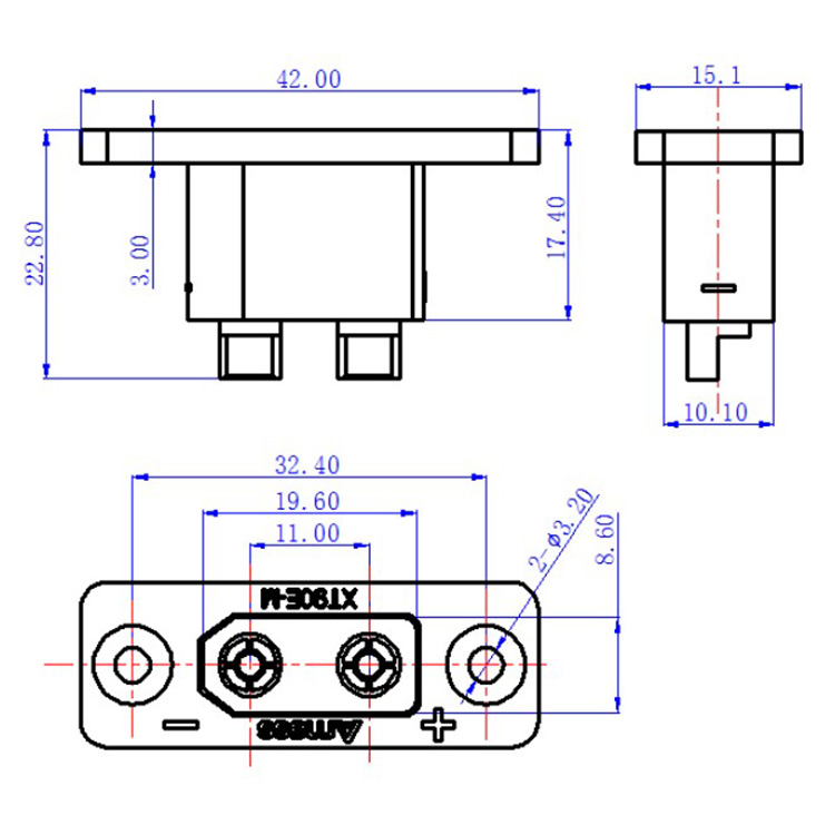 30PCSAmass Black XT90E-M Panel - Drone Battery Connector avis et prix