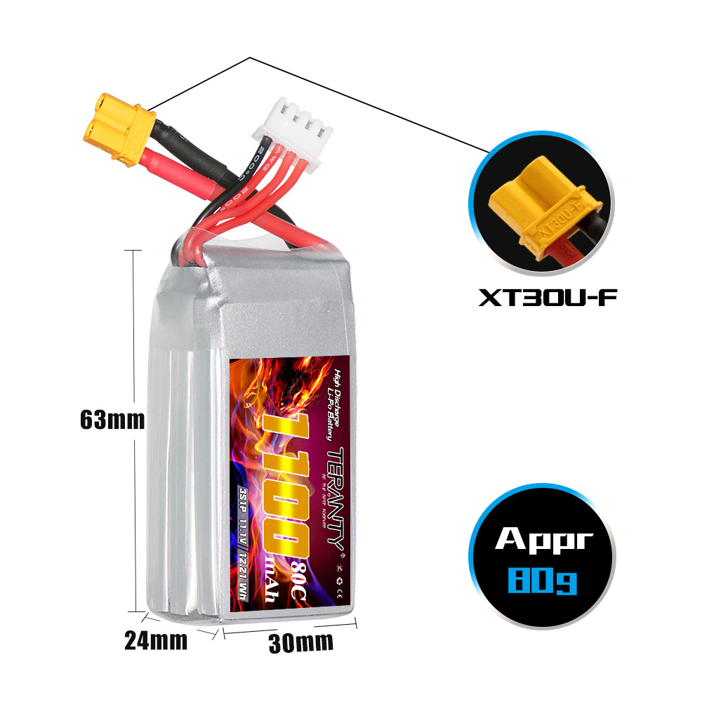 TERANTY 3S 11.1V 1100mAh 80C/1 - Drone Battery 3S avis et prix