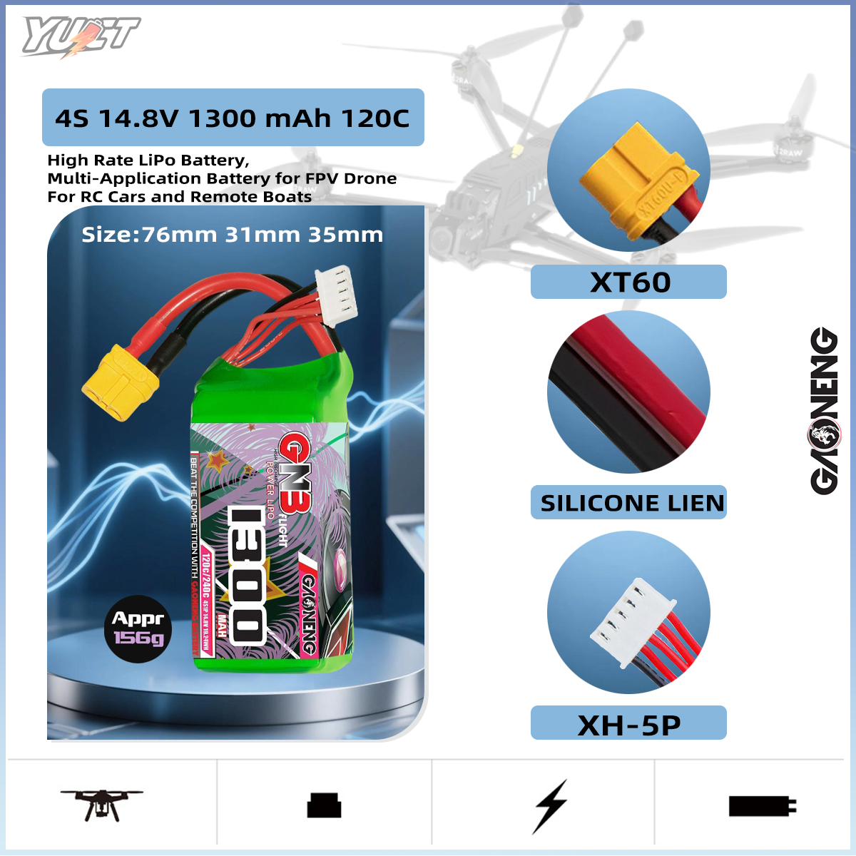 YUCT GNB 6S LiPo Battery 22.2V - Drone Battery 4S avis et prix