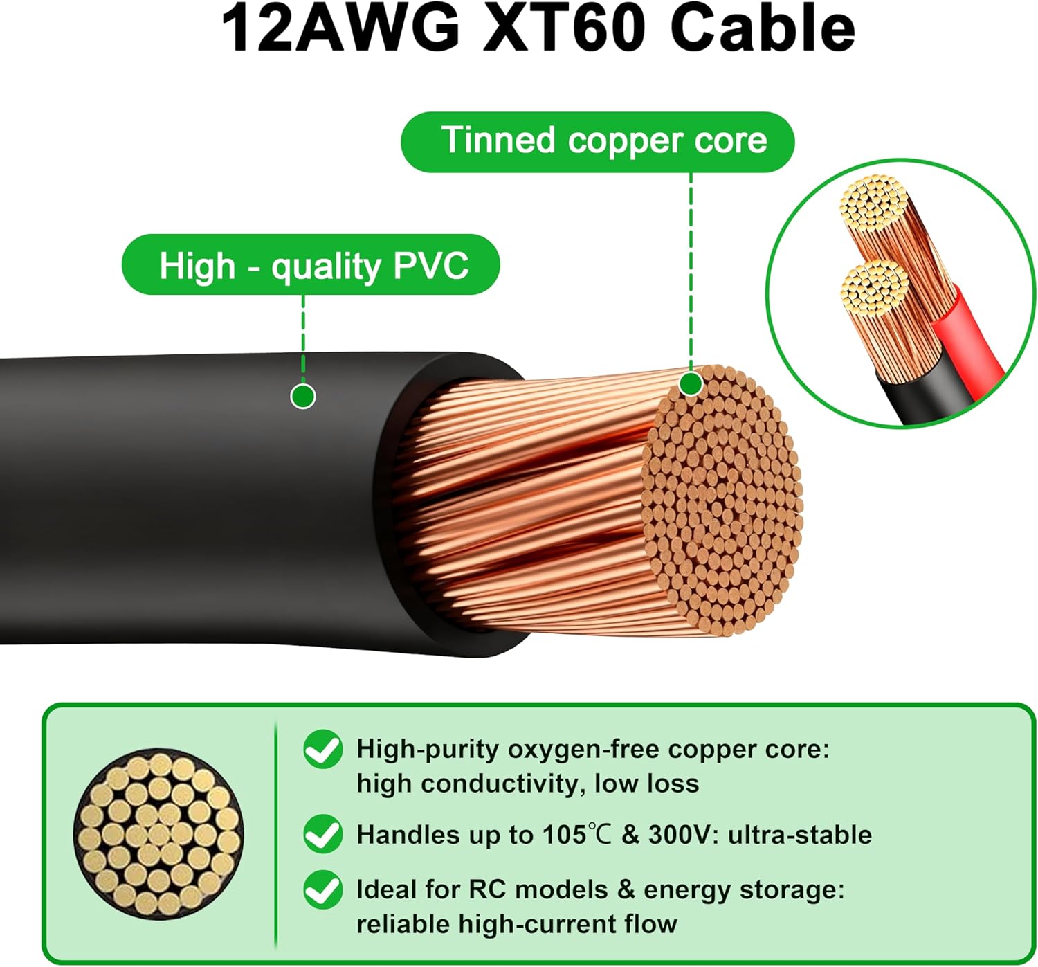JMUYTOP 3FT 12AWG XT60 Panel M - Drone Battery Connector avis et prix