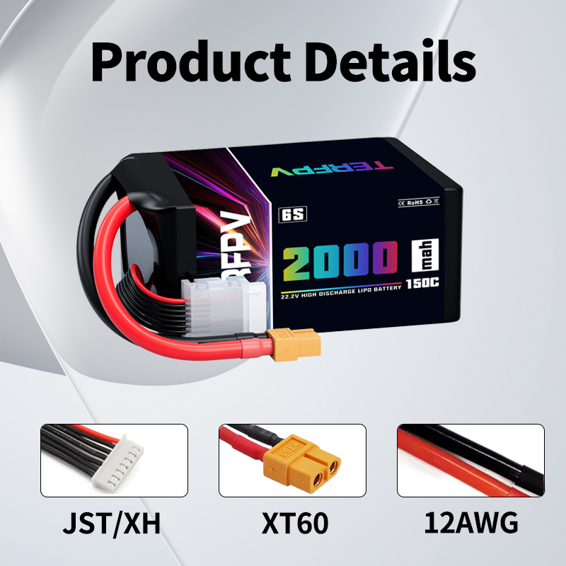 TERFPV 6S 22.2V 2000mAh 150C/3 - Drone Battery Plate avis et prix