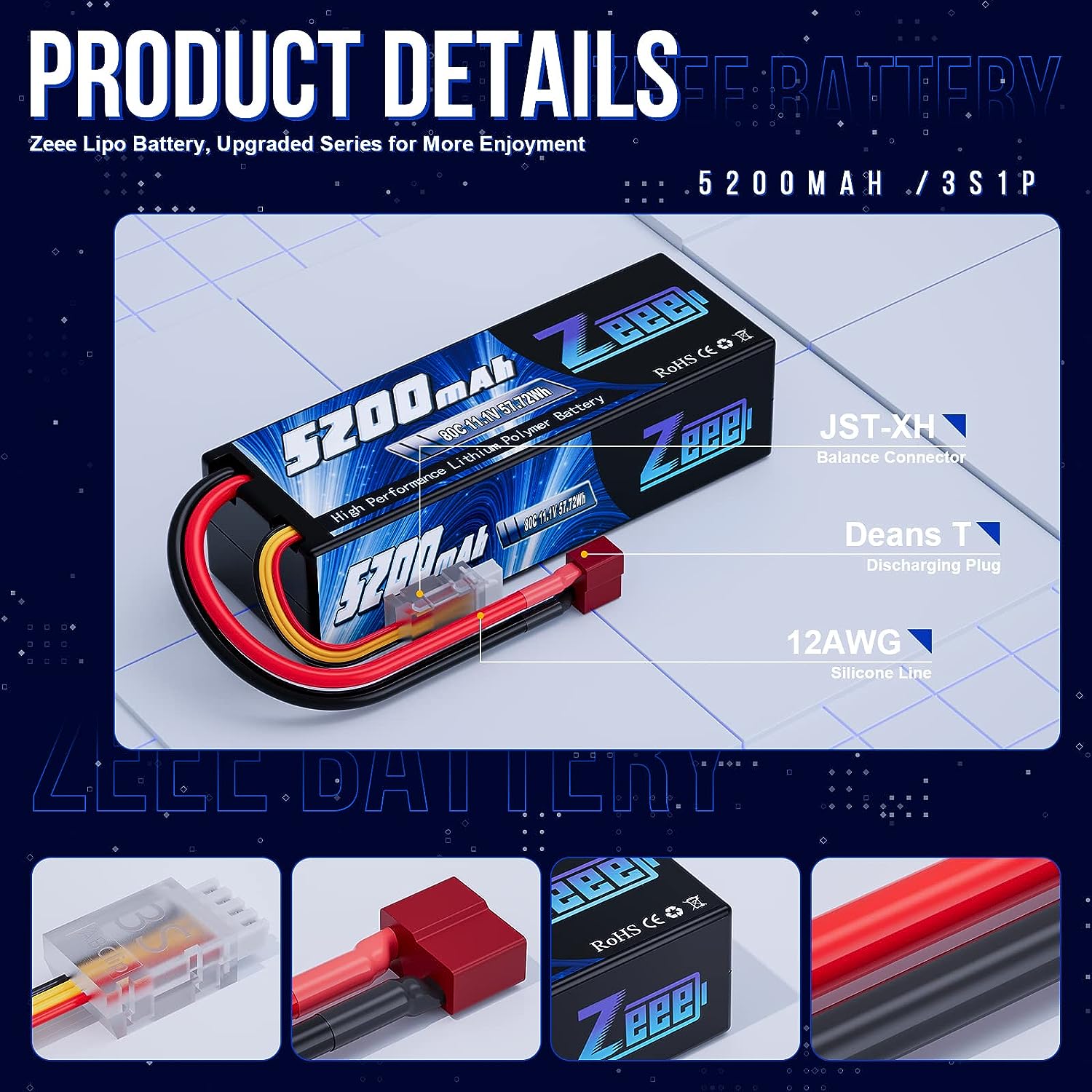 1/2pcs Zeee 3S 5200mAh Lipo Ba - Drone Battery 3S avis et prix